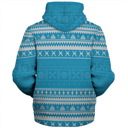 Fiji Sherpa Hoodie Fijian Masi Pattern Palm Style