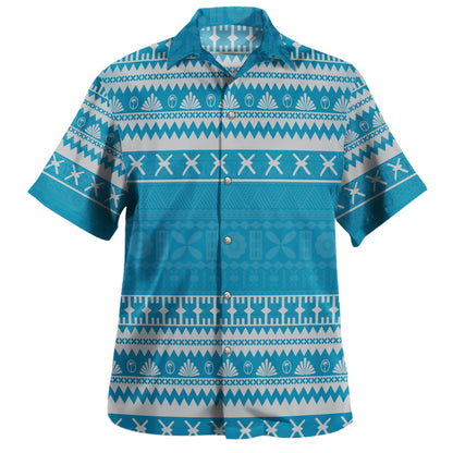Fiji Hawaiian Shirt Fijian Masi Pattern Palm Style