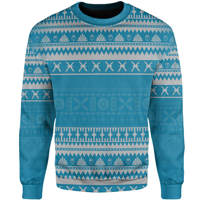 Fiji Sweatshirt Fijian Masi Pattern Palm Style