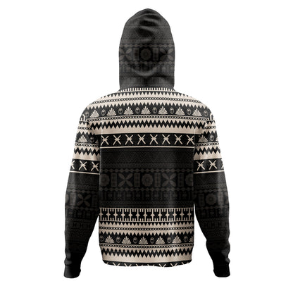 Fiji Hoodie Fijian Masi Pattern Palm Style
