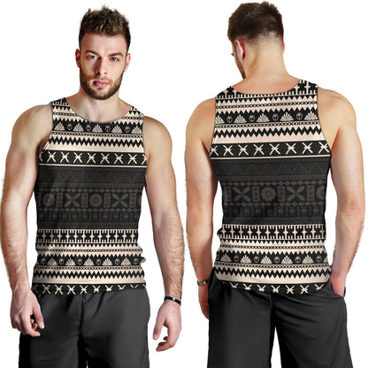 Fiji Tank Top Fijian Masi Pattern Palm Style