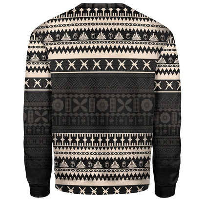 Fiji Sweatshirt Fijian Masi Pattern Palm Style