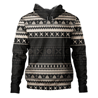 Fiji Hoodie Fijian Masi Pattern Palm Style