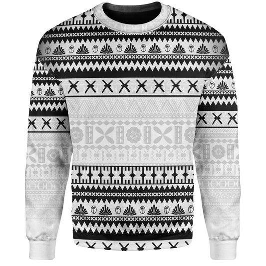 Fiji Sweatshirt Fijian Masi Pattern Palm Style
