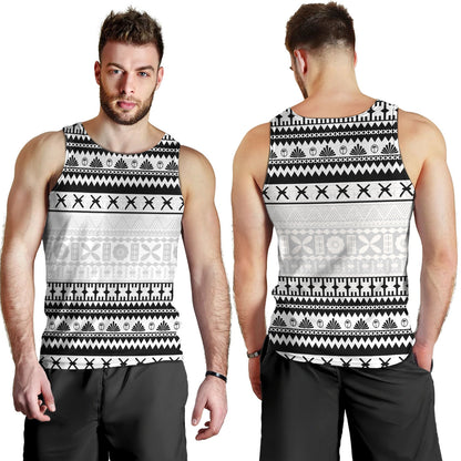 Fiji Tank Top Fijian Masi Pattern Palm Style