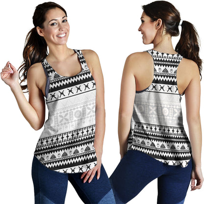Fiji Women Tank Fijian Masi Pattern Palm Style