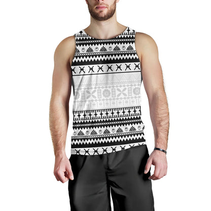 Fiji Tank Top Fijian Masi Pattern Palm Style