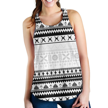 Fiji Women Tank Fijian Masi Pattern Palm Style