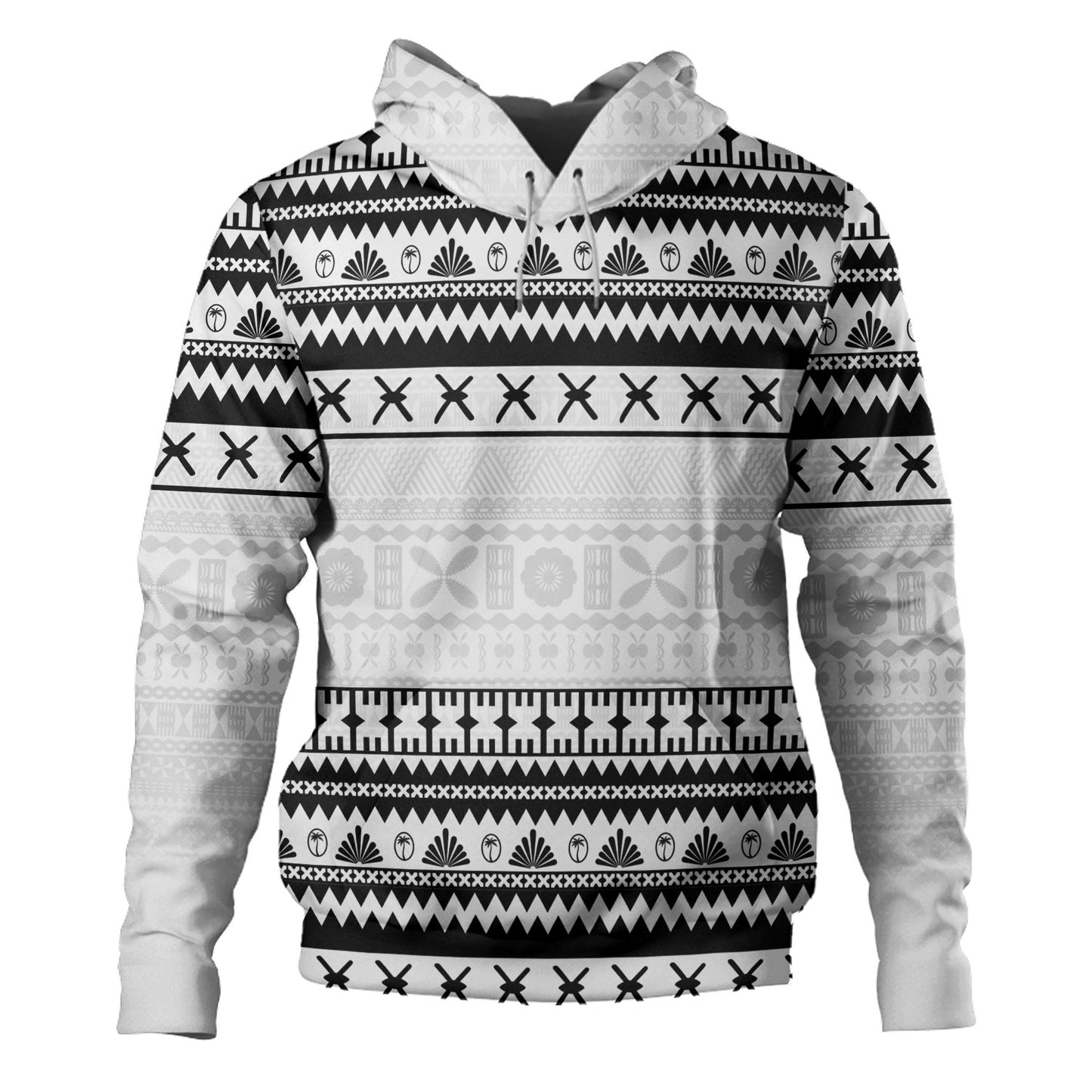 Fiji Hoodie Fijian Masi Pattern Palm Style