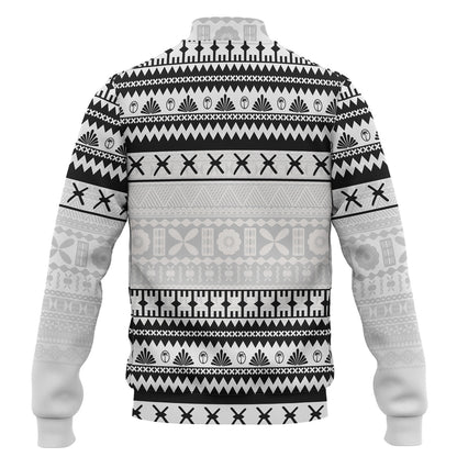 Fiji Baseball Jacket Fijian Masi Pattern Palm Style