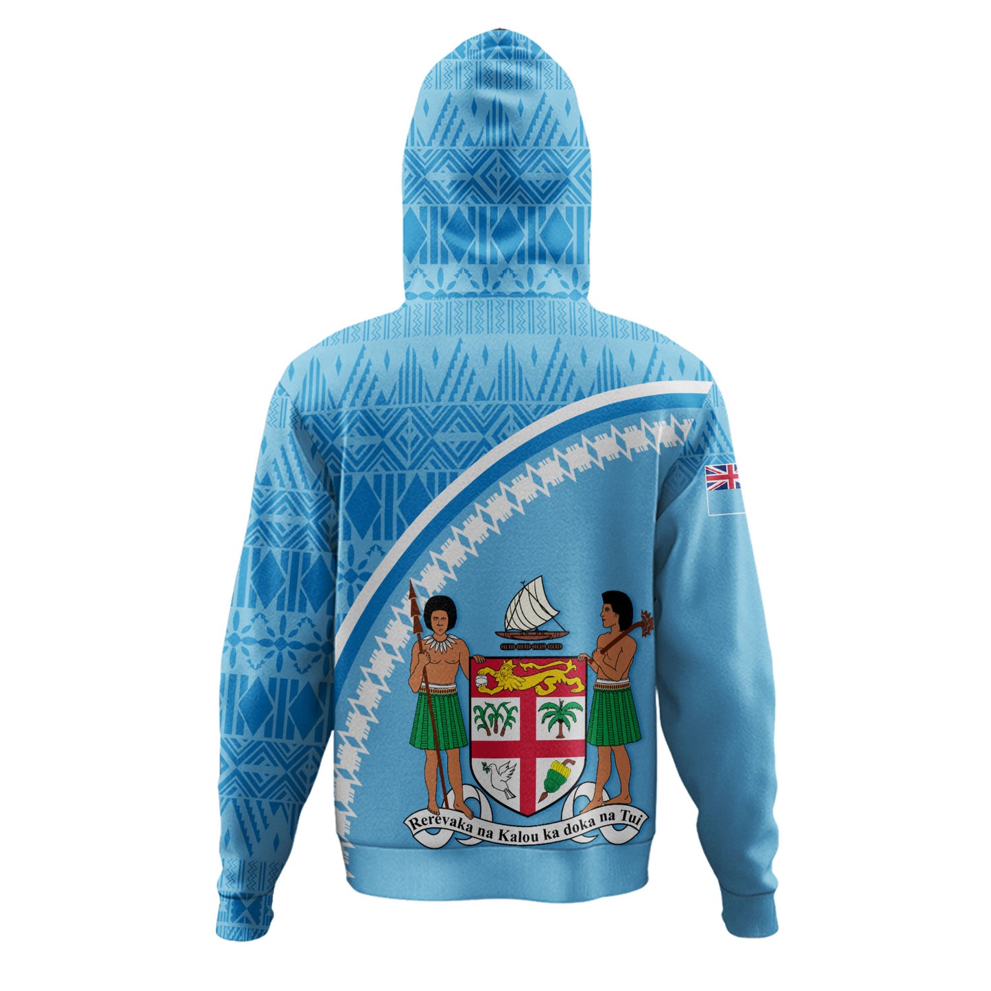 Fiji Custom Personalised Hoodie Fijian Masi Patterns Curve Style