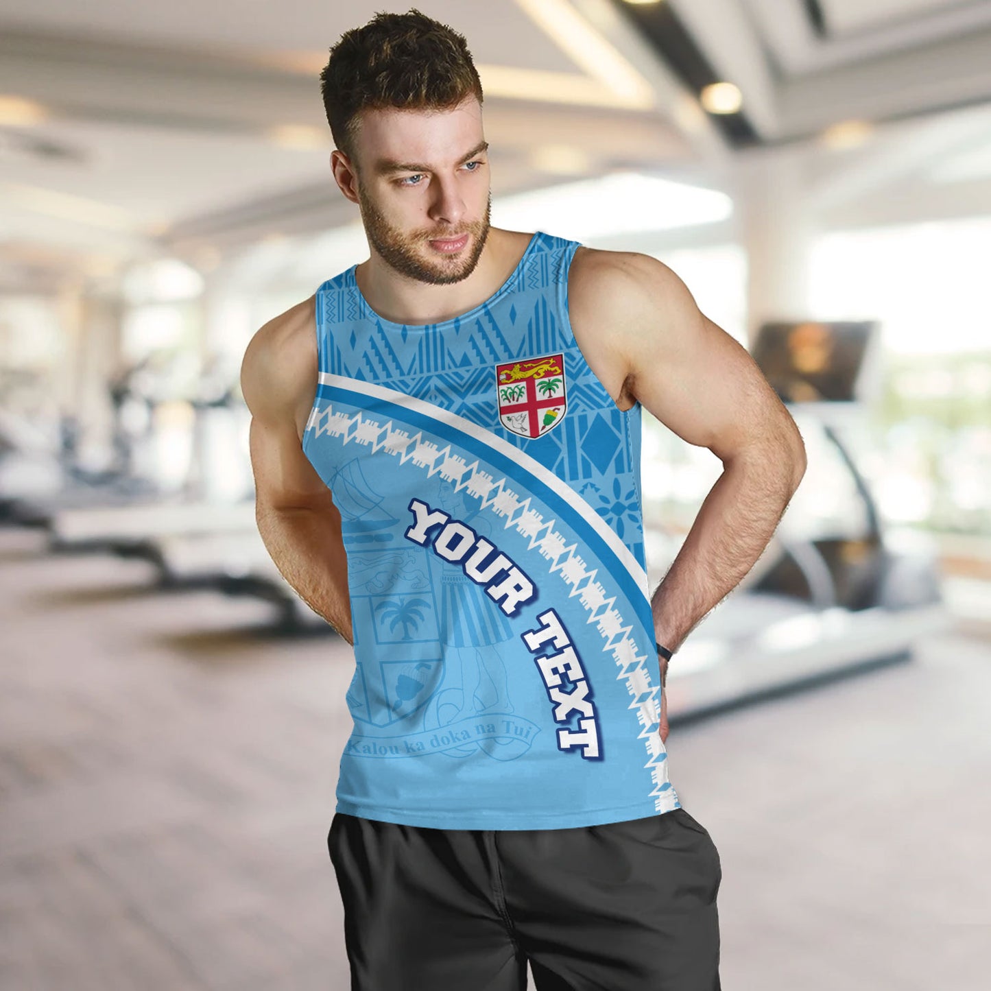 Fiji Custom Personalised Tank Top Fijian Masi Patterns Curve Style