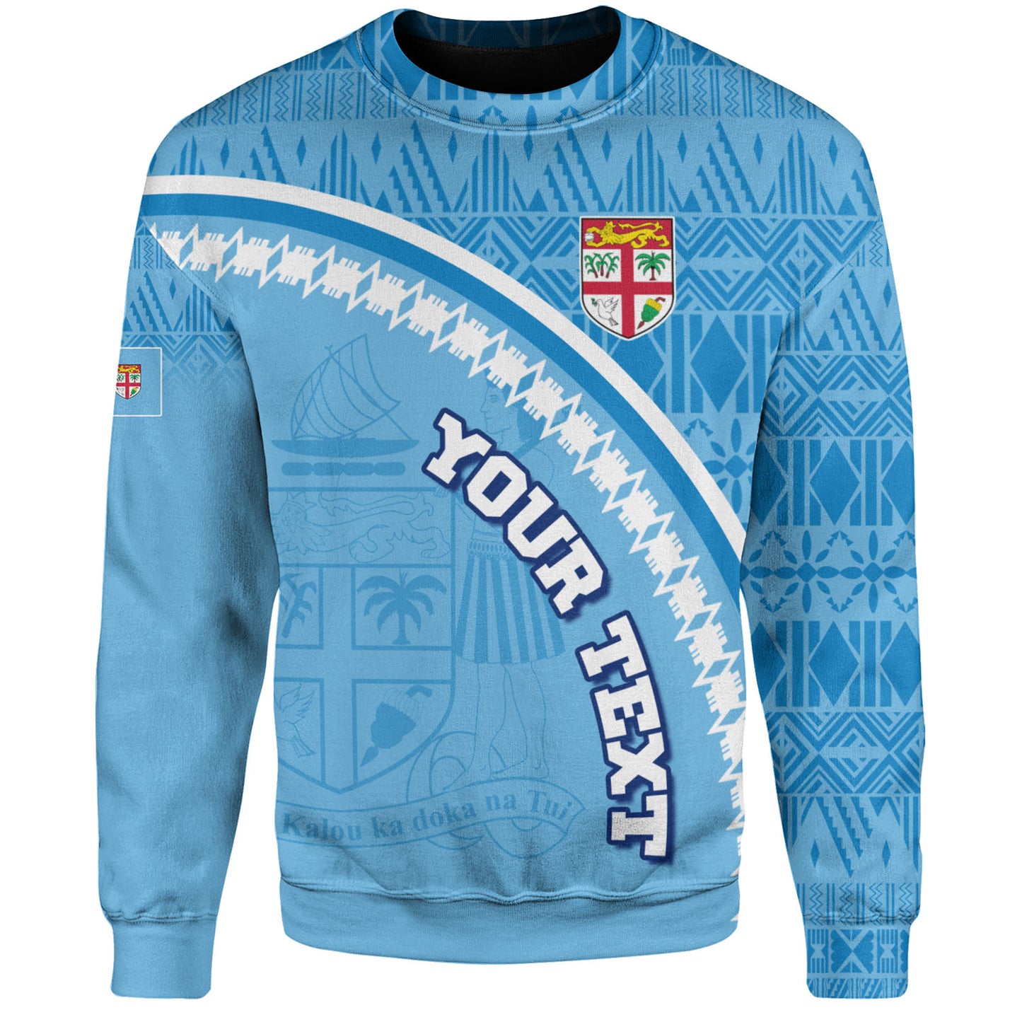 Fiji Custom Personalised Sweatshirt Fijian Masi Patterns Curve Style