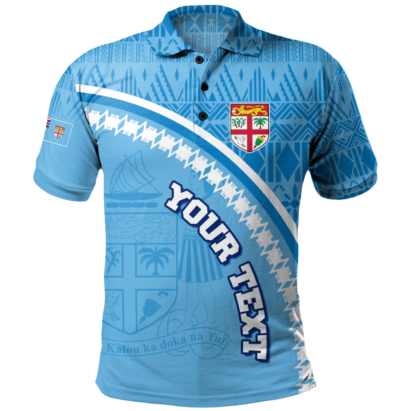 Fiji Custom Personalised Polo Shirt Fijian Masi Patterns Curve Style