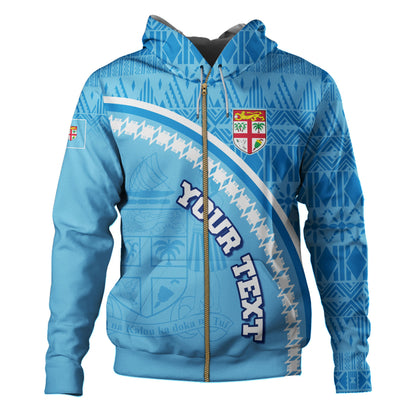 Fiji Custom Personalised Hoodie Fijian Masi Patterns Curve Style