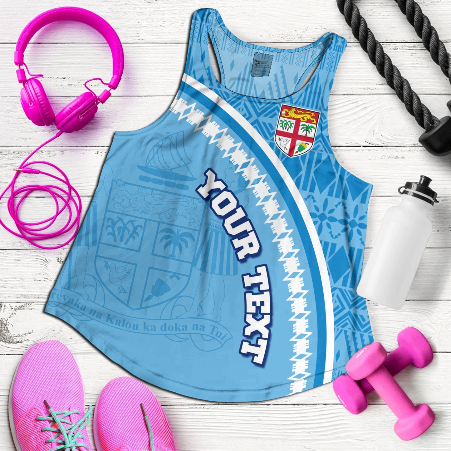 Fiji Custom Personalised Women Tank Fijian Masi Patterns Curve Style