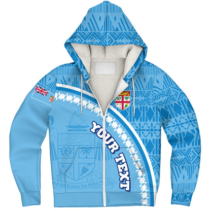 Fiji Custom Personalised Sherpa Hoodie Fijian Masi Patterns Curve Style