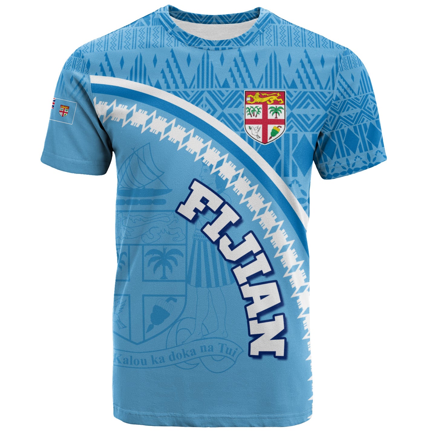 Fiji Custom Personalised T-Shirt Fijian Masi Patterns Curve Style