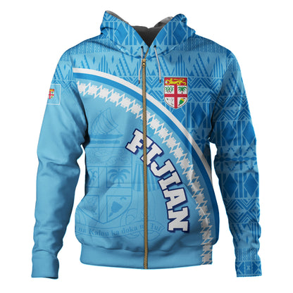 Fiji Custom Personalised Hoodie Fijian Masi Patterns Curve Style