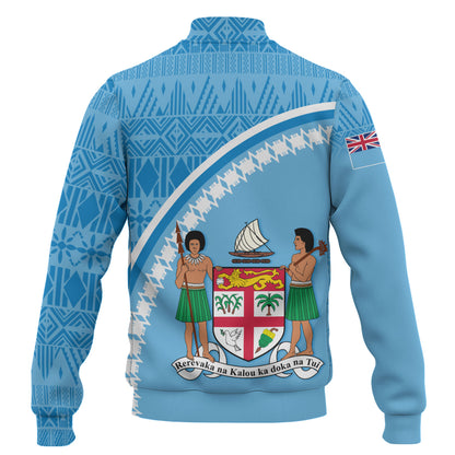 Fiji Custom Personalised Baseball Jacket Fijian Masi Patterns Curve Style