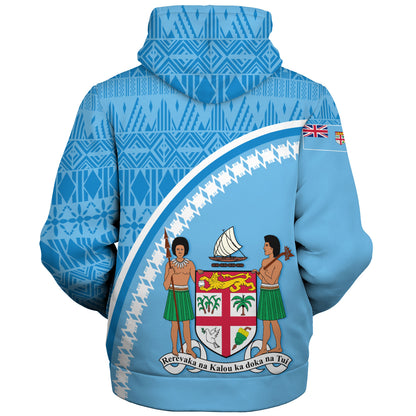 Fiji Custom Personalised Sherpa Hoodie Fijian Masi Patterns Curve Style
