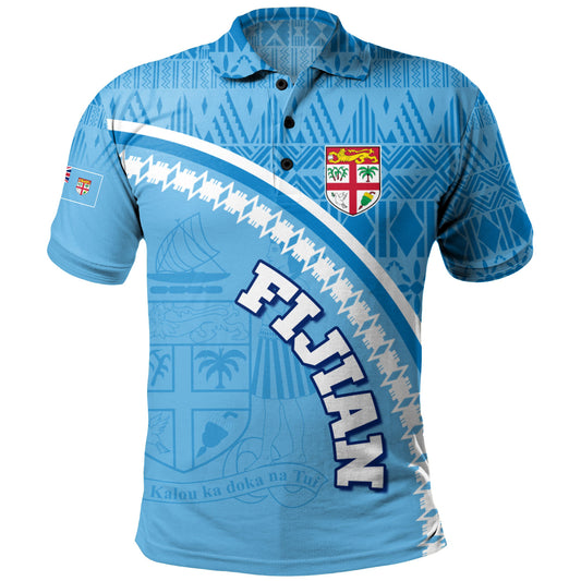 Fiji Custom Personalised Polo Shirt Fijian Masi Patterns Curve Style