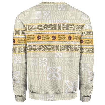 Fiji Sweatshirt Fijian Masi Tapa Design