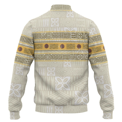 Fiji Baseball Jacket Fijian Masi Tapa Design