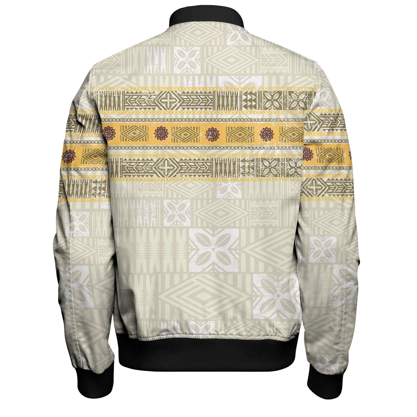 Fiji Bomber Jacket Fijian Masi Tapa Design