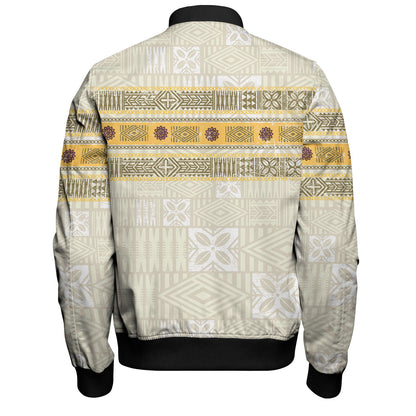 Fiji Bomber Jacket Fijian Masi Tapa Design