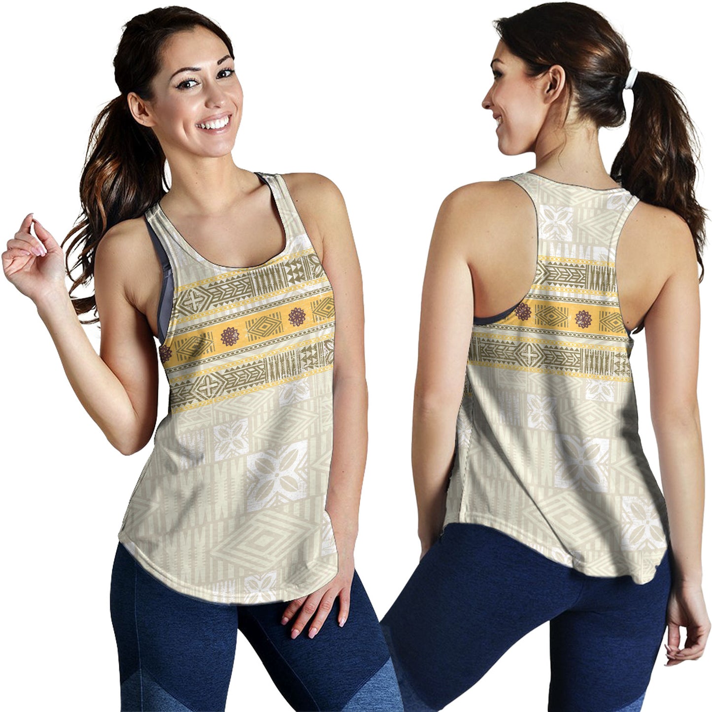 Fiji Women Tank Fijian Masi Tapa Design