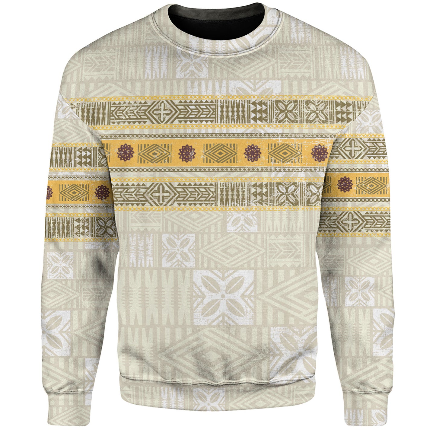 Fiji Sweatshirt Fijian Masi Tapa Design