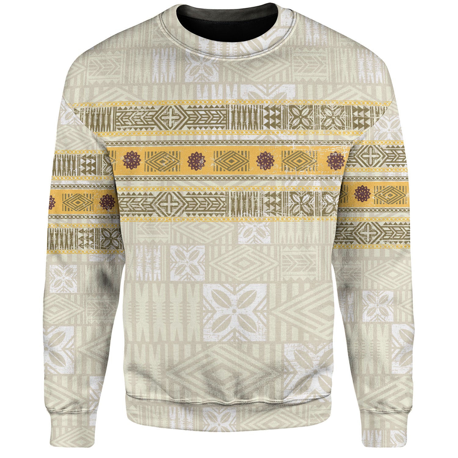 Fiji Sweatshirt Fijian Masi Tapa Design