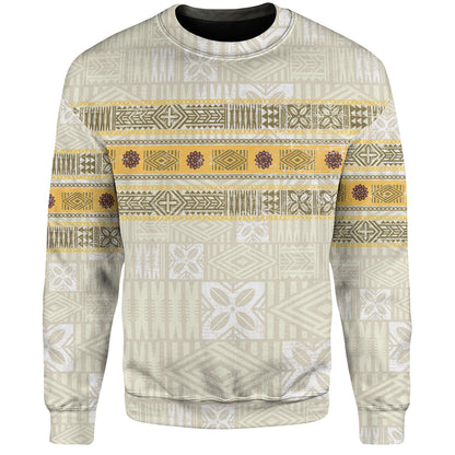 Fiji Sweatshirt Fijian Masi Tapa Design