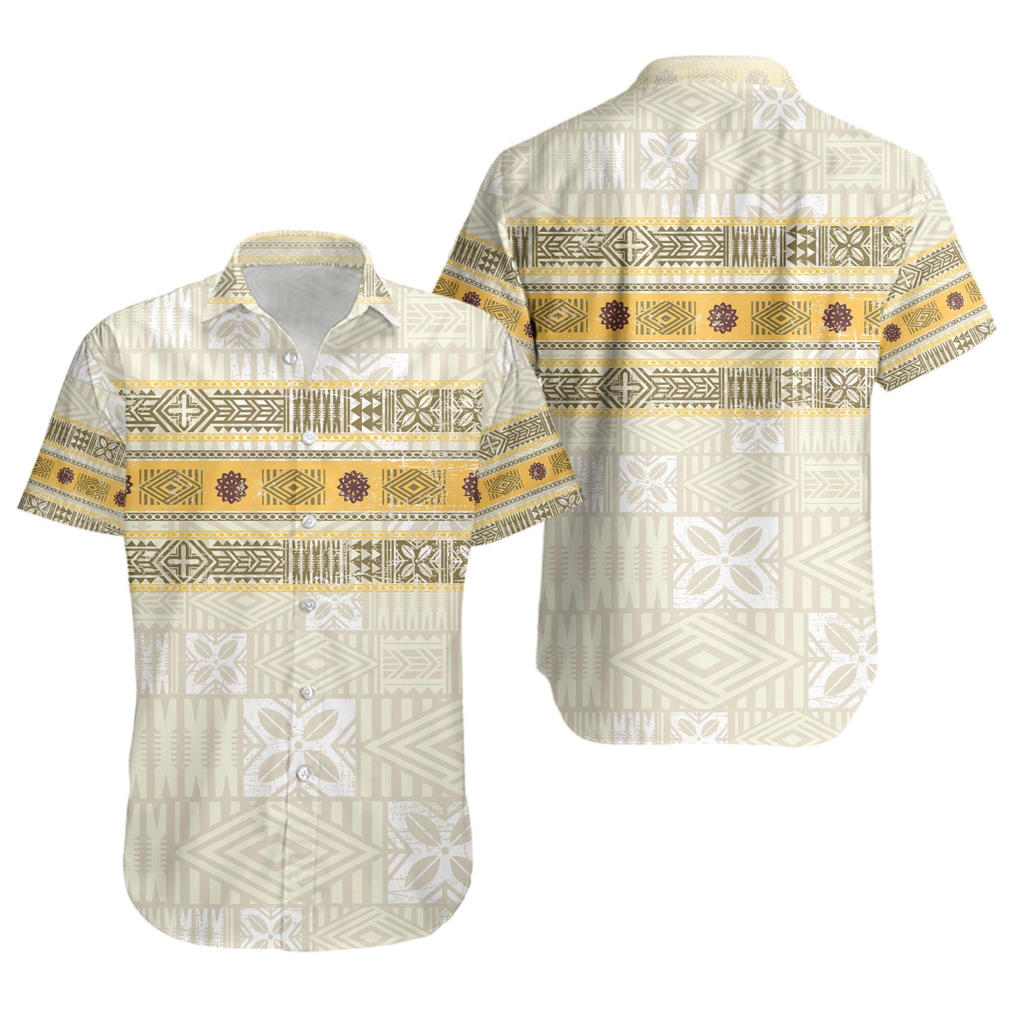 Fiji Short Sleeve Shirt Fijian Masi Tapa Design