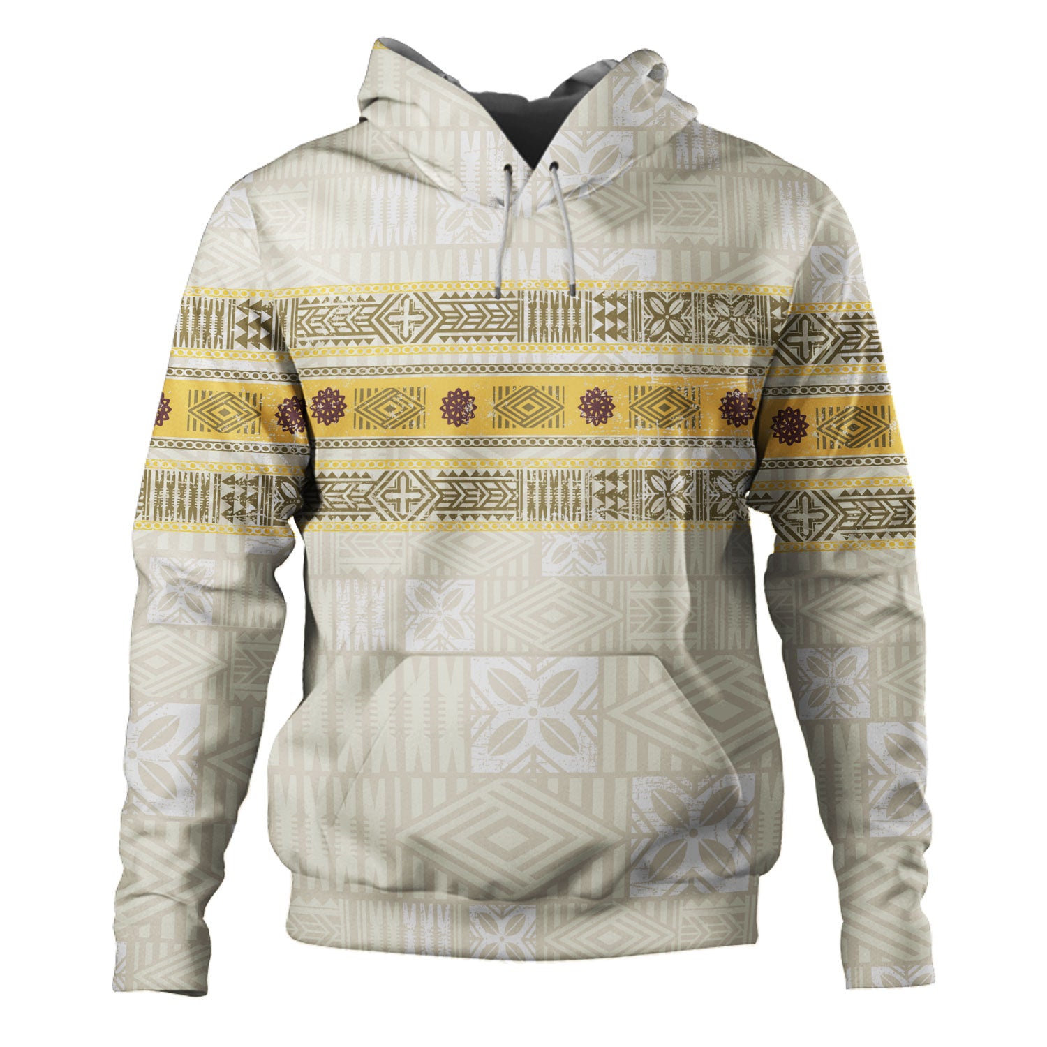 Fiji Hoodie Fijian Masi Tapa Design