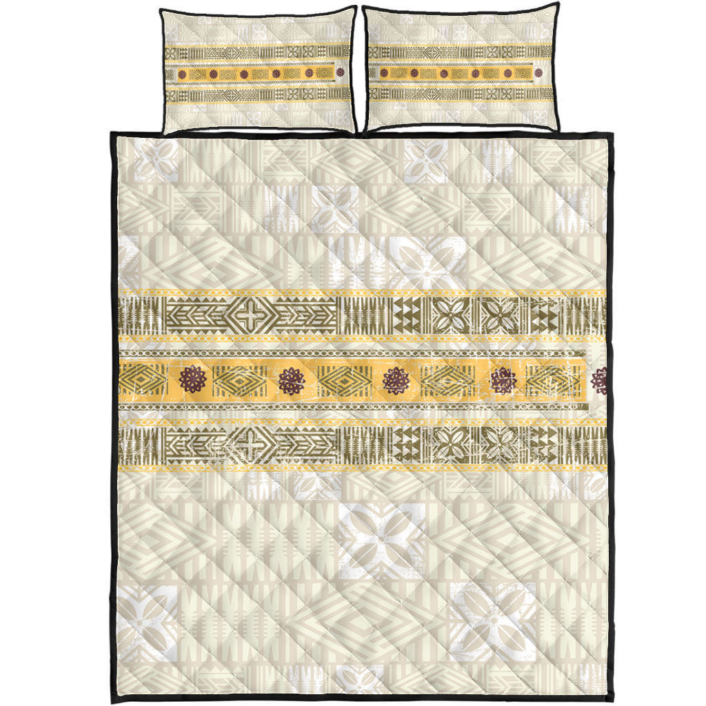 Fiji Quilt Bed Set Fijian Masi Tapa Design