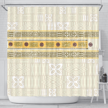 Fiji Shower Curtain Fijian Masi Tapa Design