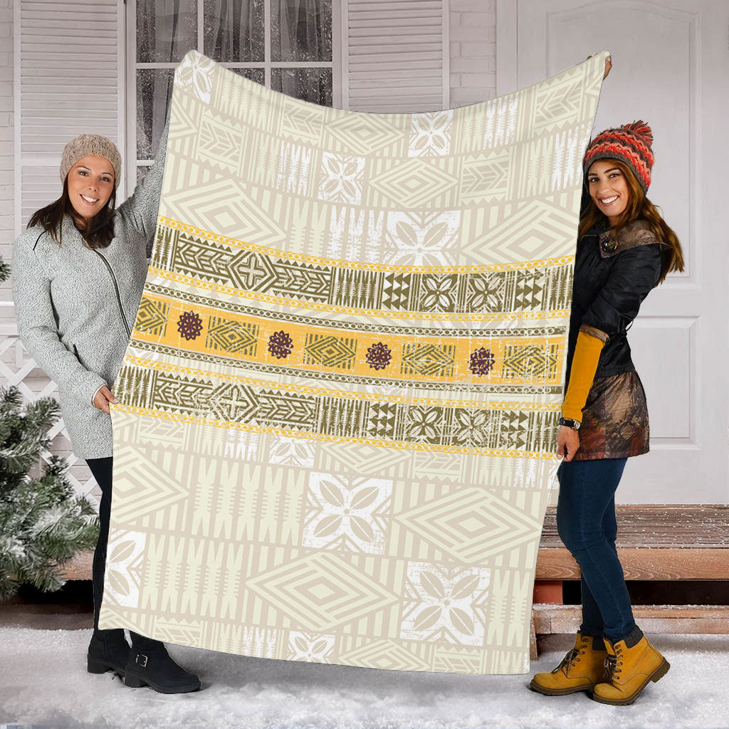 Fiji Premium Blanket Fijian Masi Tapa Design