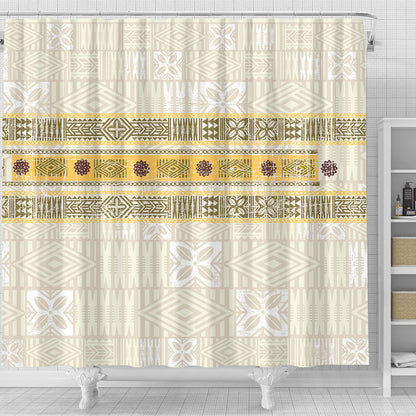 Fiji Shower Curtain Fijian Masi Tapa Design