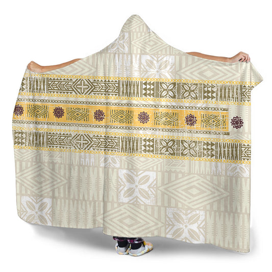 Fiji Hooded Blanket Fijian Masi Tapa Design