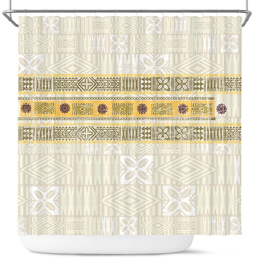 Fiji Shower Curtain Fijian Masi Tapa Design