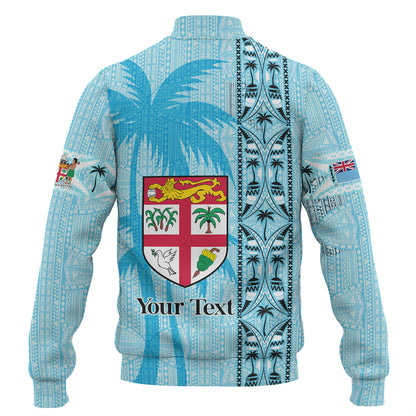 Fiji Custom Personalised Baseball Jacket Fijian Tapa Palms Designs
