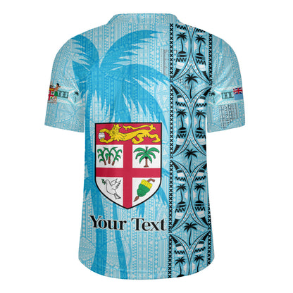 Fiji Custom Personalised Rugby Jersey Fijian Tapa Palms Designs