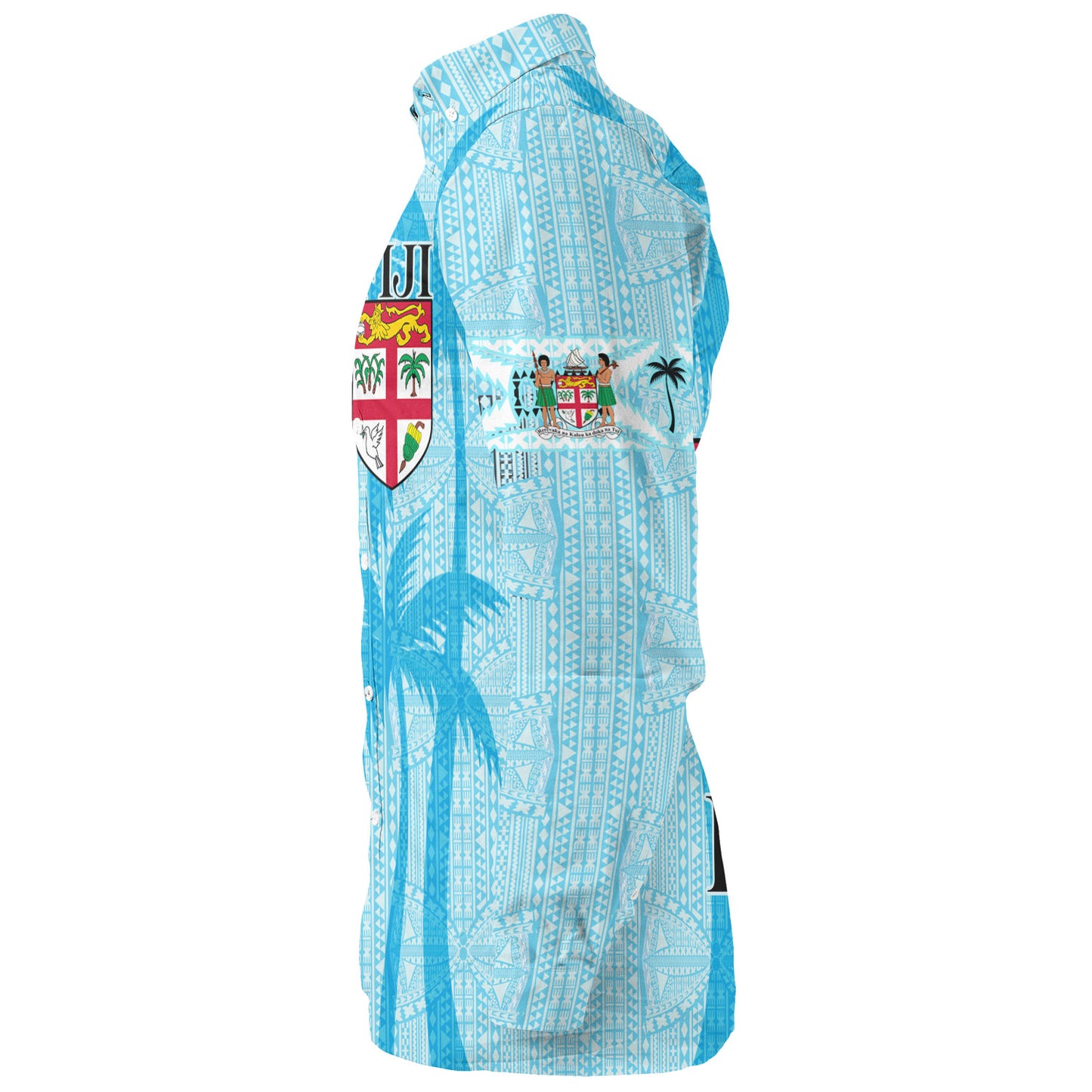 Fiji Custom Personalised Long Sleeve Shirt Fijian Tapa Palms Designs