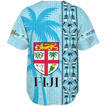 Fiji Custom Personalised Baseball Shirt Fijian Tapa Palms Designs
