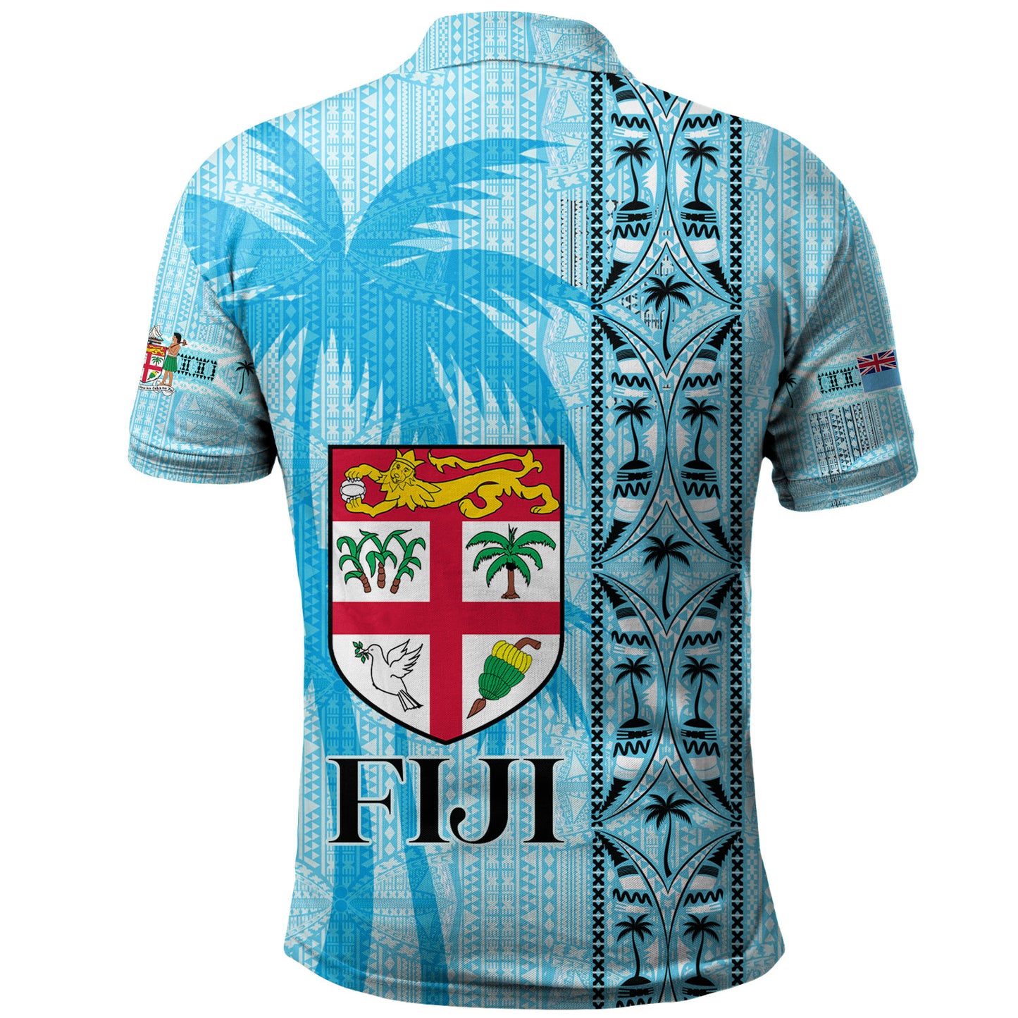 Fiji Custom Personalised Polo Shirt Fijian Tapa Palms Designs