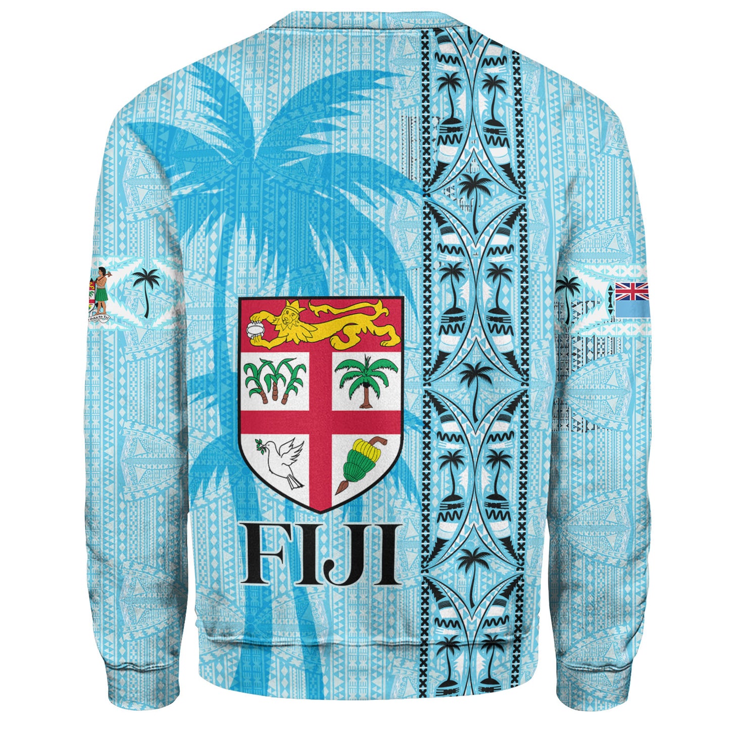 Fiji Custom Personalised Sweatshirt Fijian Tapa Palms Designs