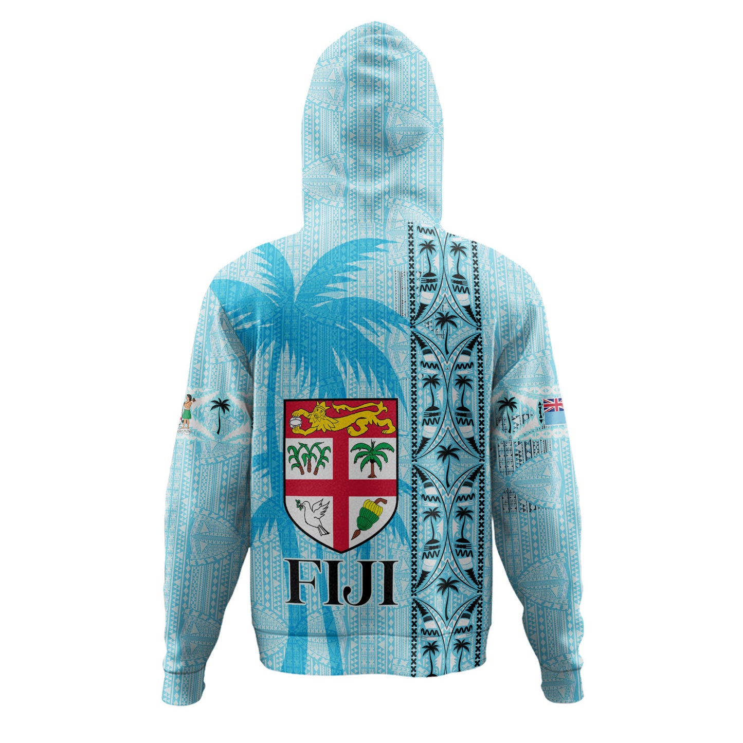 Fiji Custom Personalised Hoodie Fijian Tapa Palms Designs