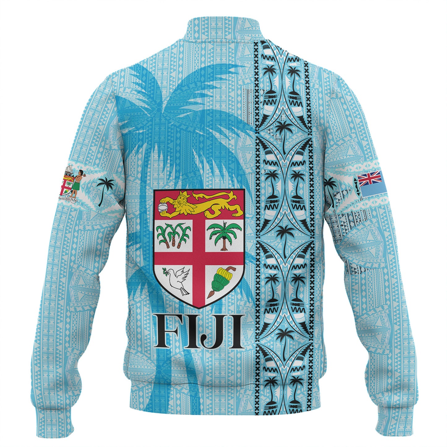 Fiji Custom Personalised Baseball Jacket Fijian Tapa Palms Designs